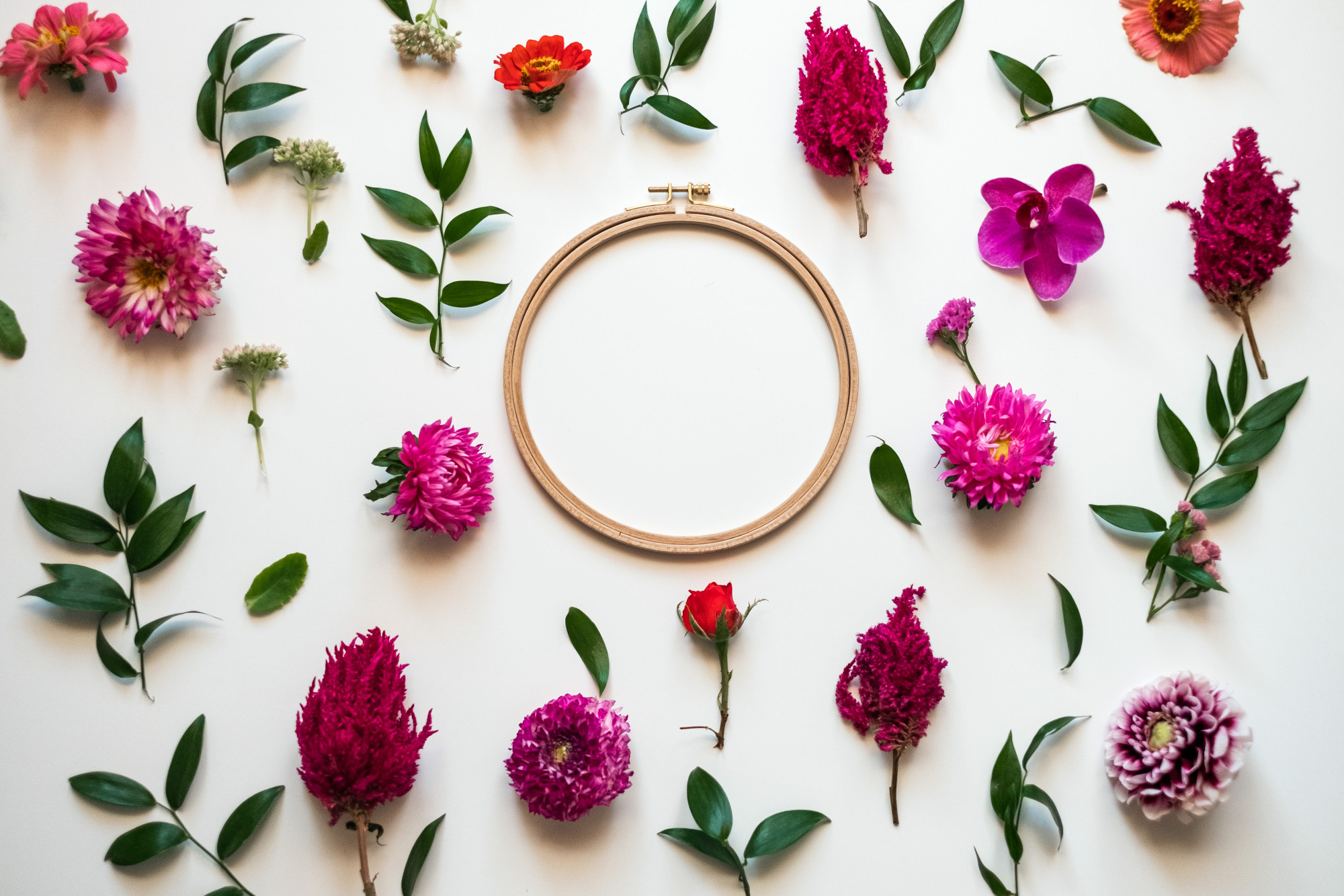 Student hoop with floral motif